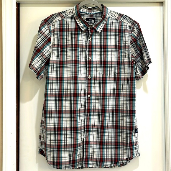 The North Face men’s plaid shirt sleeve button down shirt size large - Picture 1 of 11